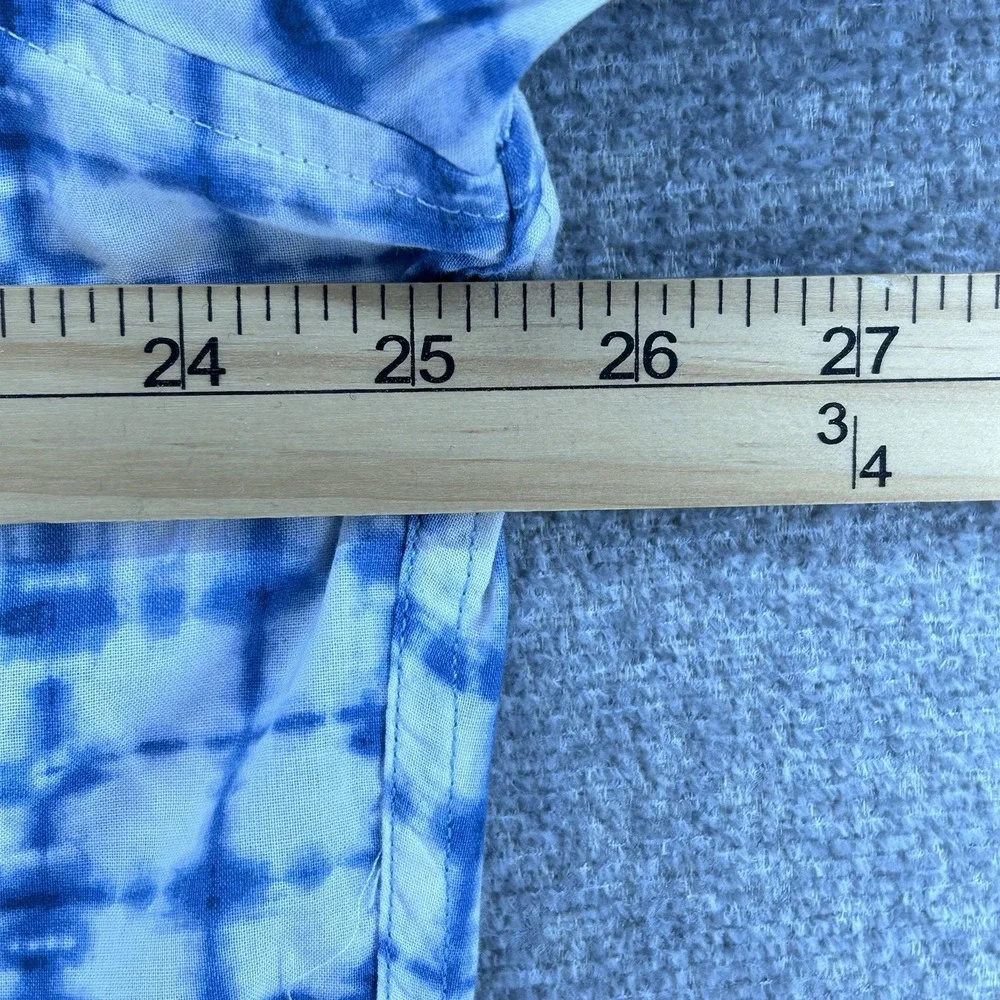 Eddie Bauer Classic Fit Short Sleeve Shirt Men Blue Tie Dye Casual 100%‎ Cotton